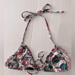 Christian Dior by John Galliano 2004 Tattoo print vintage swim Bikini top Size M